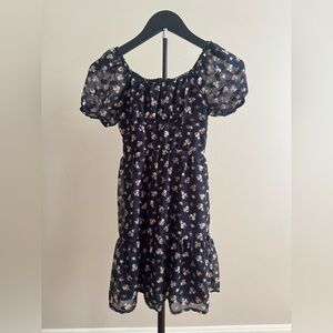 Trixxi Girl Navy Blue Floral Girls Dress Size 8